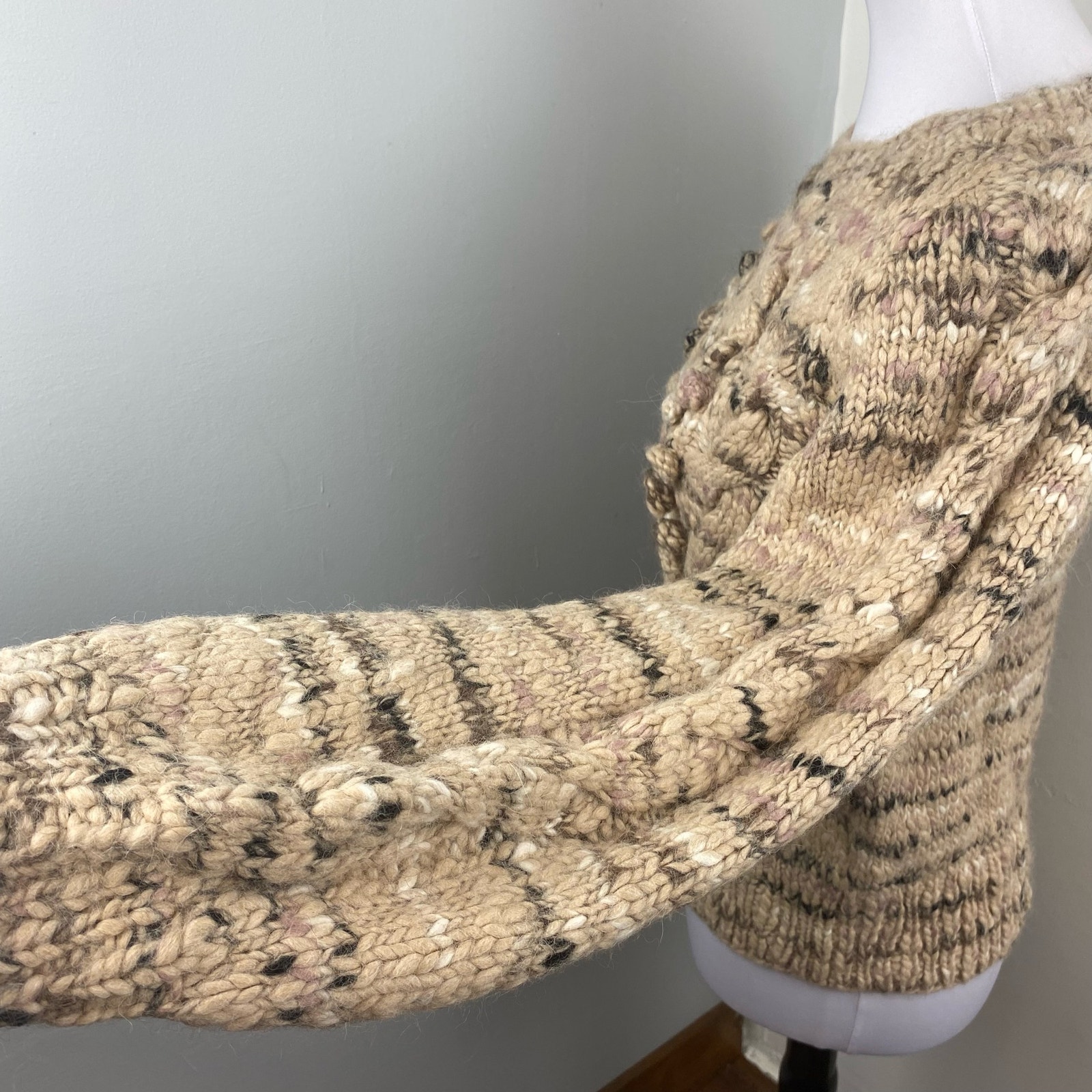 St Roche Natural/Pale Pink Luna Alpaca Chunky Sweater Small $575 — image 8 of 8